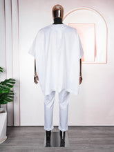 Elegant White African Outfit for Men – Top and Trousers Set for Formal Events - Free Delivery Worldwide only at Flexi Africa
